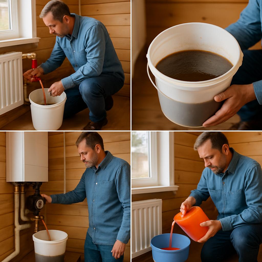 Замена теплоносителя отопления дачи